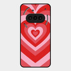 Latte Love Patter Glass Case Cover - Red For Nothing Phone 3A 5G