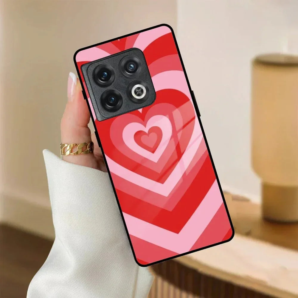 Latte Love Patter Glass Case Cover - Red For OnePlus - ShopOnCliQ
