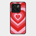 Latte Love Patter Glass Case Cover - Red For Oneplus 10T 5G