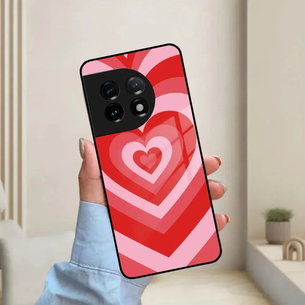 Latte Love Patter Glass Case Cover - Red For OnePlus - ShopOnCliQ