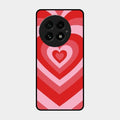 Latte Love Patter Glass Case Cover - Red For Oneplus 13 5G