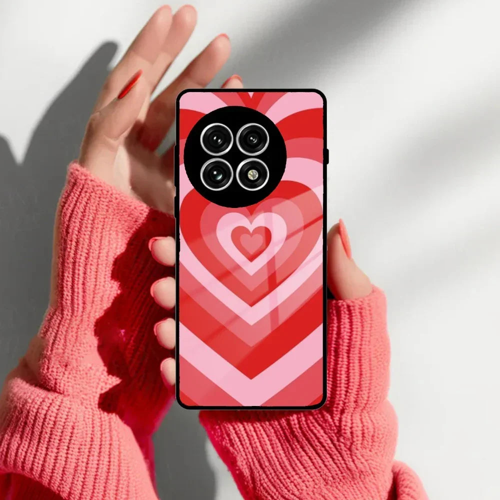 Latte Love Patter Glass Case Cover - Red For OnePlus - ShopOnCliQ