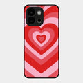 Latte Love Patter Glass Case Cover - Red For Oneplus 13S 5G