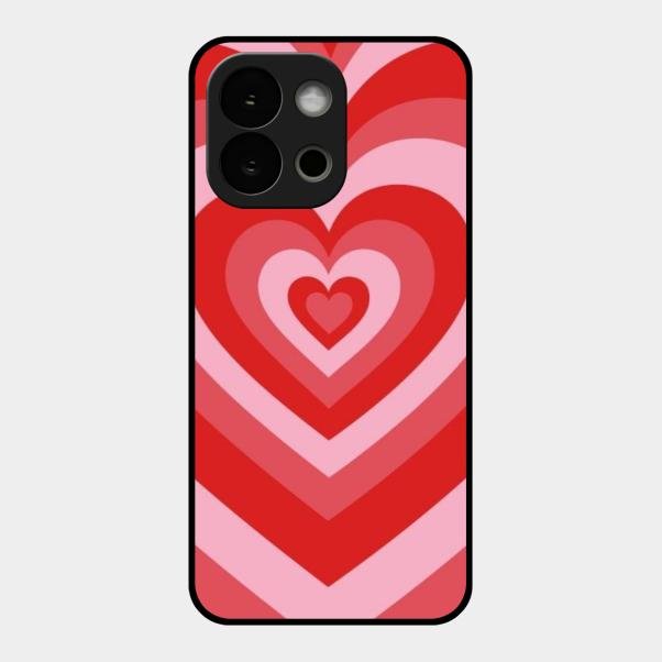 Latte Love Patter Glass Case Cover - Red For Oneplus 13S 5G