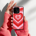 Latte Love Patter Glass Case Cover - Red For OnePlus 15 5G