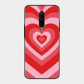 Latte Love Patter Glass Case Cover - Red For Oneplus 7 Pro