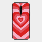 Latte Love Patter Glass Case Cover - Red For Oneplus 7 Pro