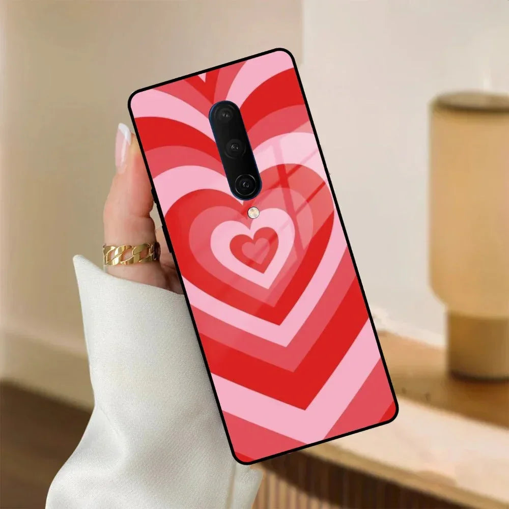 Latte Love Patter Glass Case Cover - Red For OnePlus - ShopOnCliQ