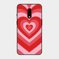 Latte Love Patter Glass Case Cover - Red For Oneplus 7