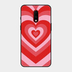 Latte Love Patter Glass Case Cover - Red For Oneplus 7