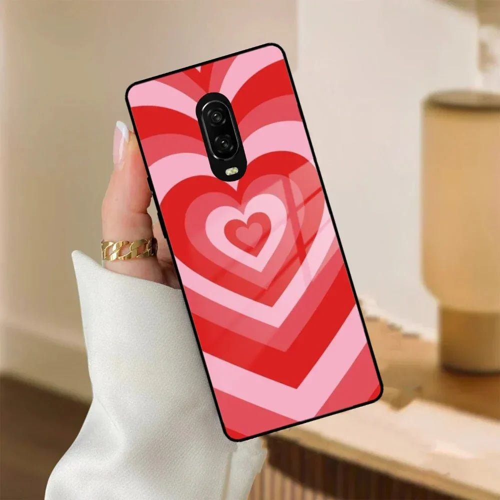 Latte Love Patter Glass Case Cover - Red For OnePlus - ShopOnCliQ