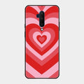 Latte Love Patter Glass Case Cover - Red For Oneplus 7T Pro