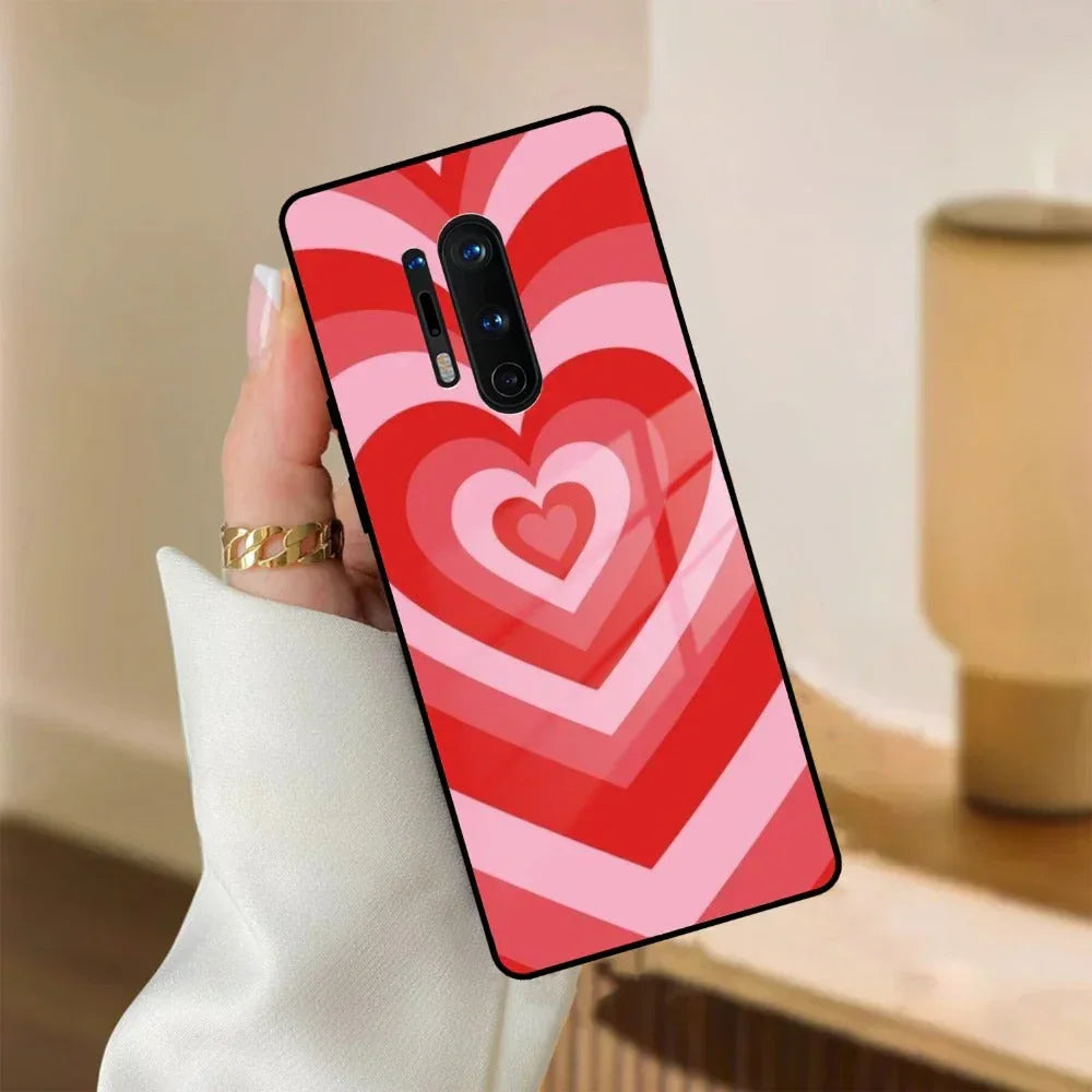 Latte Love Patter Glass Case Cover - Red For OnePlus - ShopOnCliQ