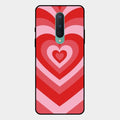Latte Love Patter Glass Case Cover - Red For Oneplus 8