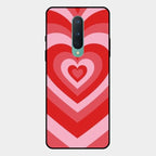 Latte Love Patter Glass Case Cover - Red For Oneplus 8