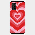 Latte Love Patter Glass Case Cover - Red For Oneplus 8T