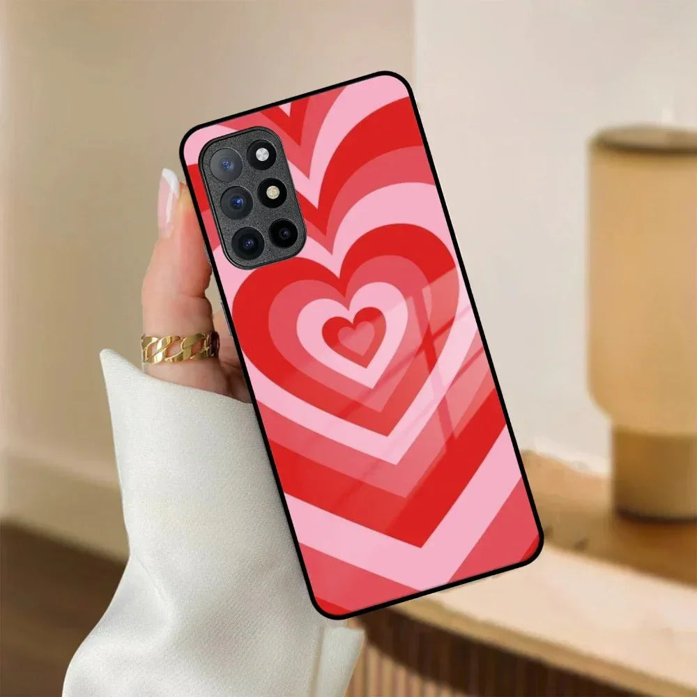 Latte Love Patter Glass Case Cover - Red For OnePlus - ShopOnCliQ