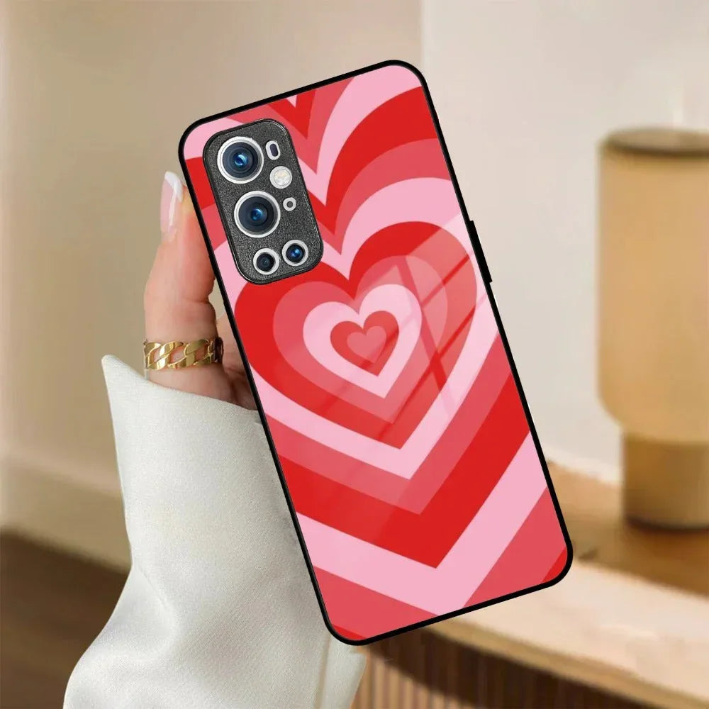 Latte Love Patter Glass Case Cover - Red For OnePlus - ShopOnCliQ