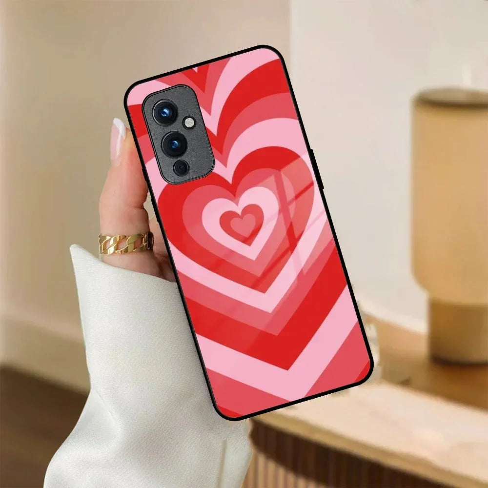 Latte Love Patter Glass Case Cover - Red For OnePlus - ShopOnCliQ