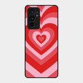 Latte Love Patter Glass Case Cover - Red For Oneplus 9Rt 5G