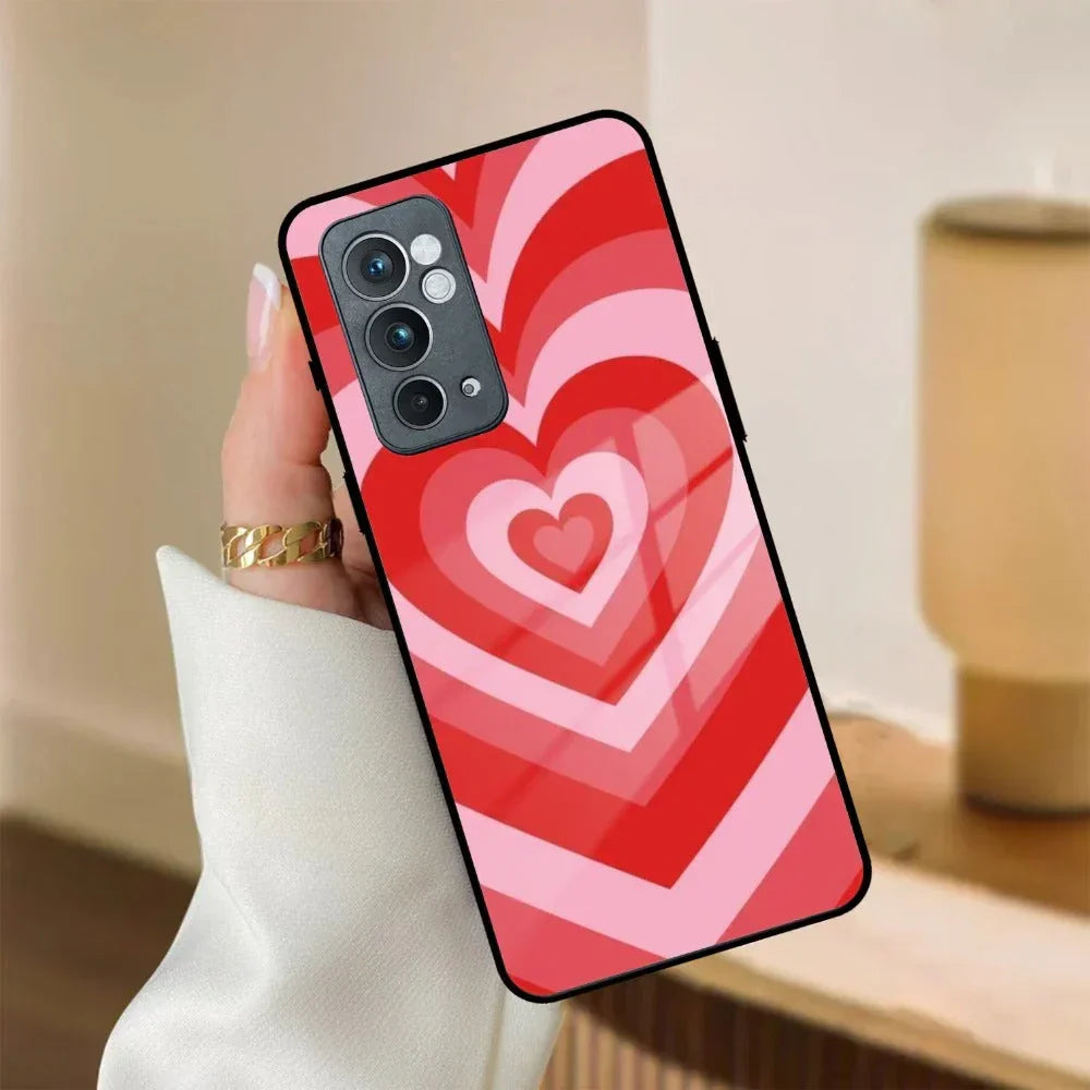 Latte Love Patter Glass Case Cover - Red For OnePlus - ShopOnCliQ