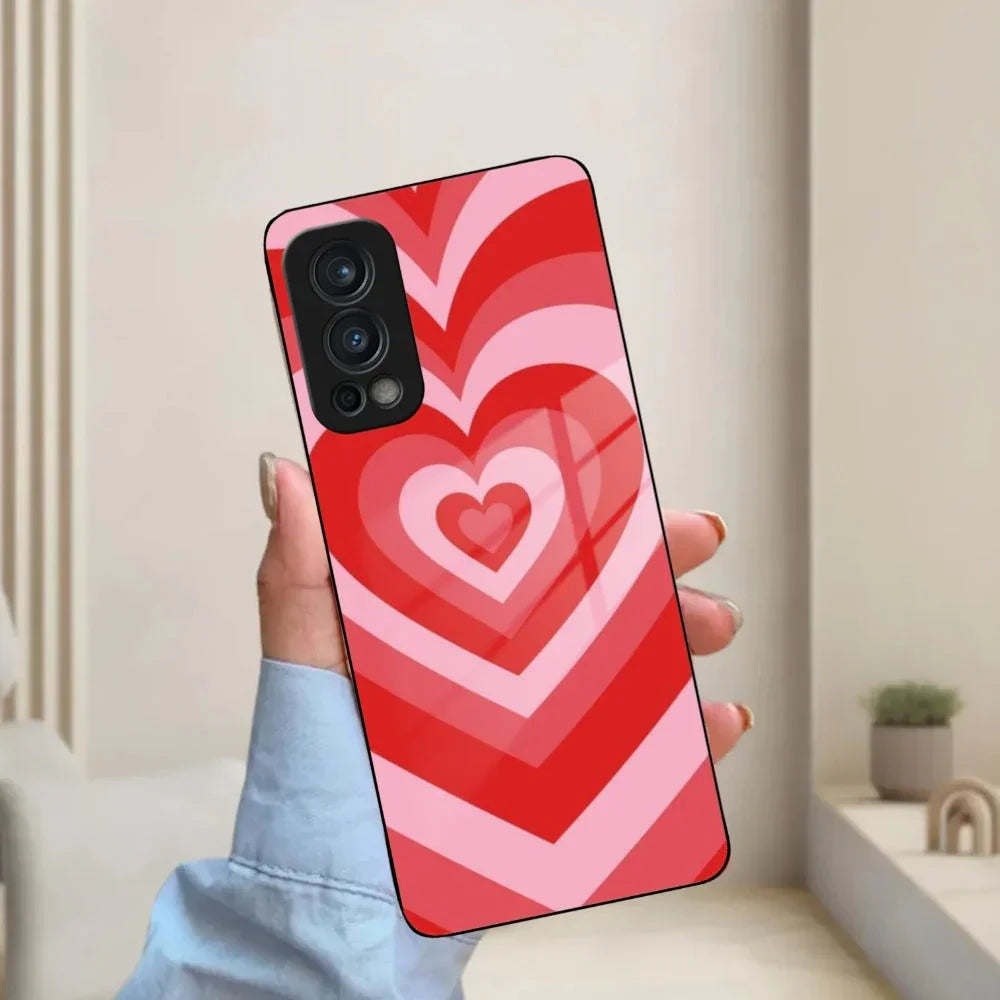Latte Love Patter Glass Case Cover - Red For OnePlus - ShopOnCliQ