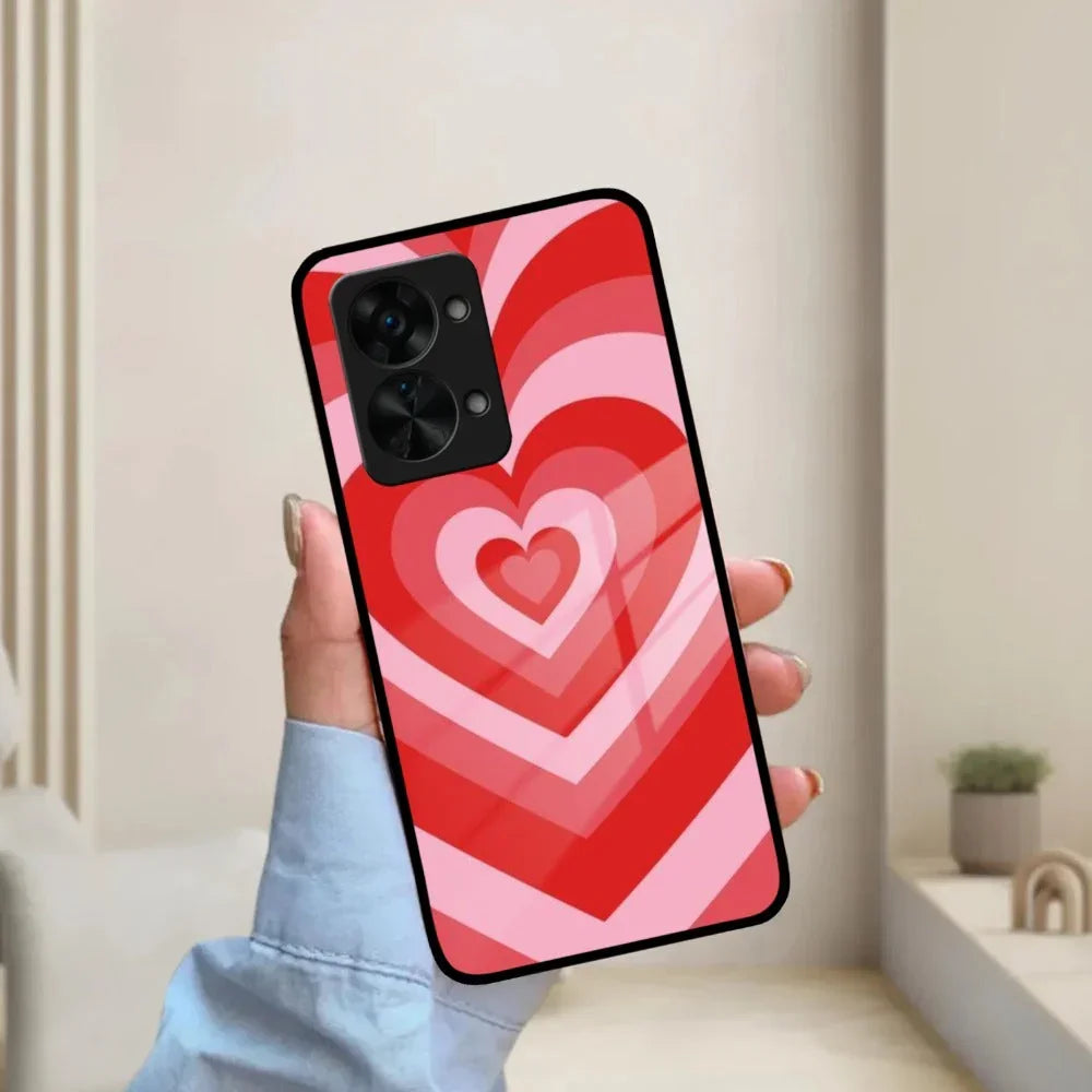 Latte Love Patter Glass Case Cover - Red For OnePlus - ShopOnCliQ