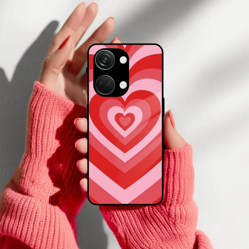 Latte Love Patter Glass Case Cover - Red For OnePlus - ShopOnCliQ