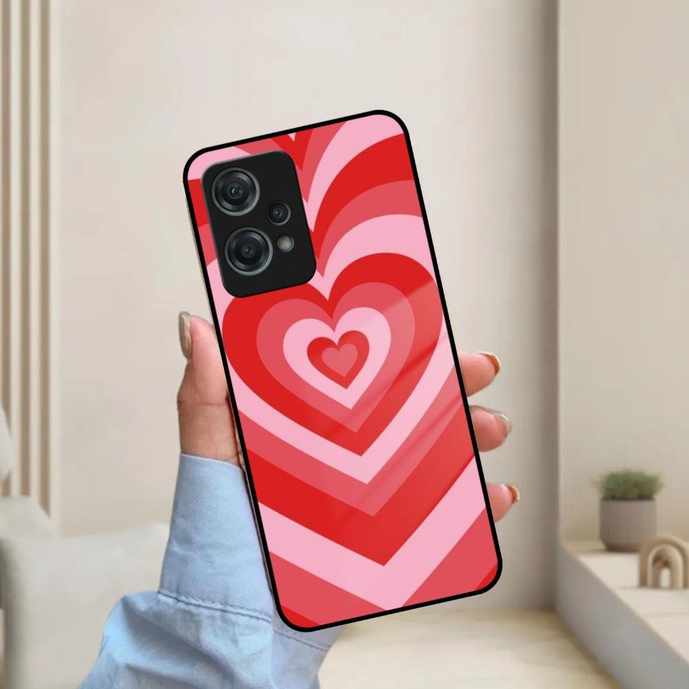 Latte Love Patter Glass Case Cover - Red For OnePlus - ShopOnCliQ