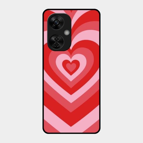 Latte Love Patter Glass Case Cover - Red For Oneplus Nord Ce 3 Lite 5G