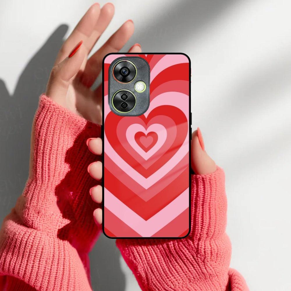 Latte Love Patter Glass Case Cover - Red For OnePlus - ShopOnCliQ