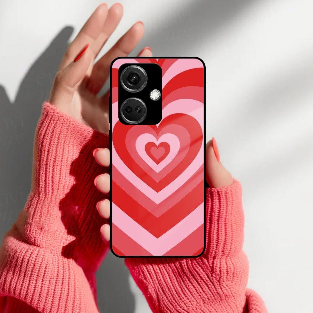 Latte Love Patter Glass Case Cover - Red For OnePlus - ShopOnCliQ