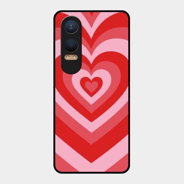 Latte Love Patter Glass Case Cover - Red For Oneplus Nord Ce 4 Lite 5G