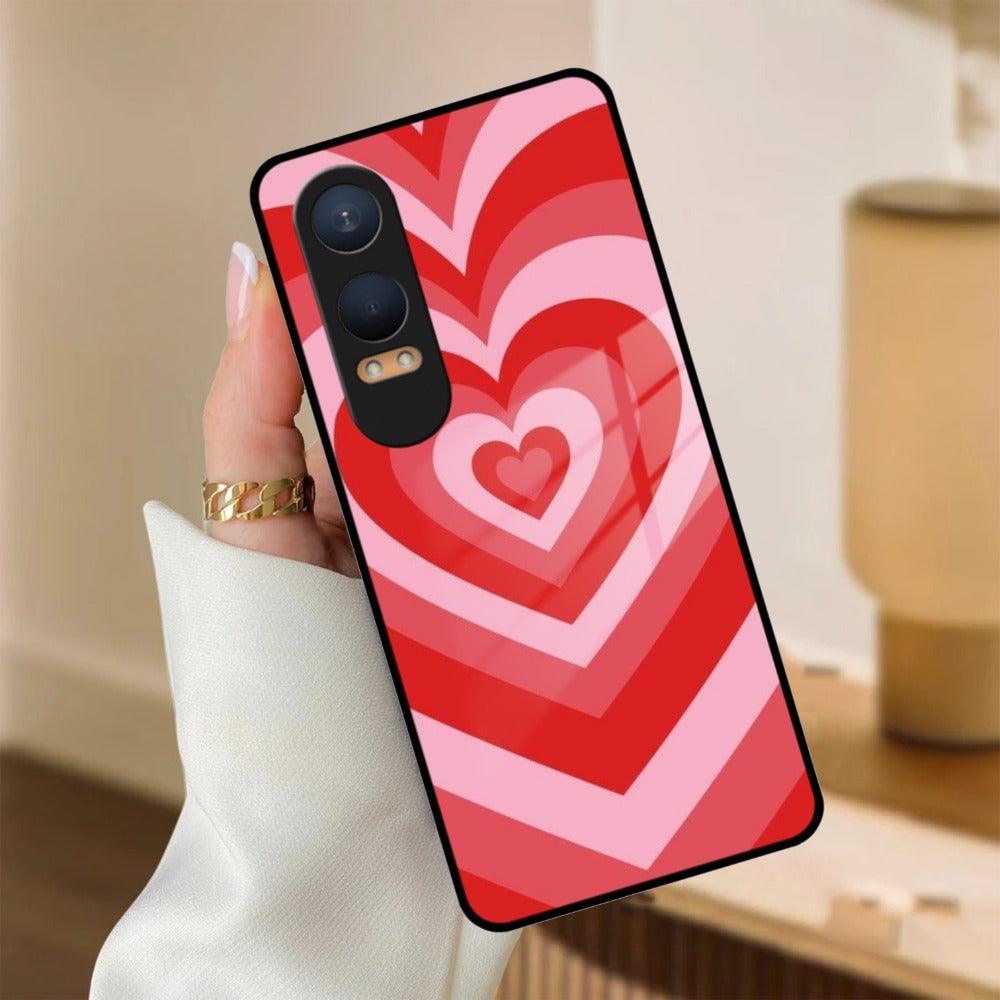 Latte Love Patter Glass Case Cover - Red For OnePlus - ShopOnCliQ