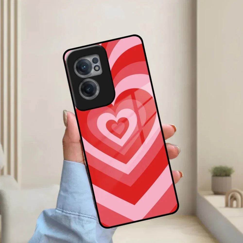Latte Love Patter Glass Case Cover - Red For OnePlus - ShopOnCliQ