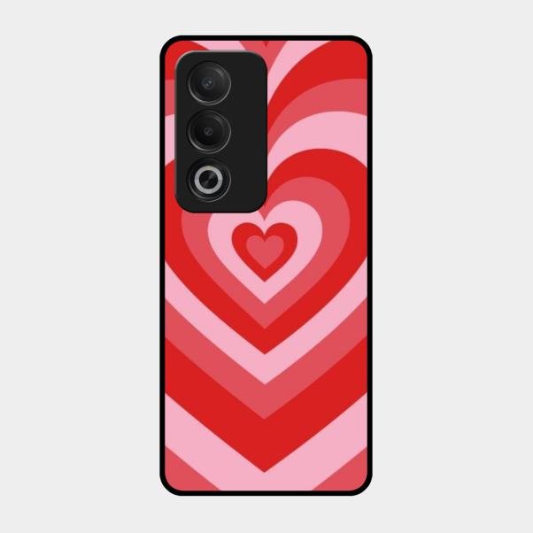 Latte Love Patter Glass Case Cover - Red For Oppo A3 Pro 5G