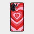Latte Love Patter Glass Case Cover - Red For Oppo A5X 5G