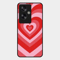 Latte Love Patter Glass Case Cover - Red For Oppo A79 5G
