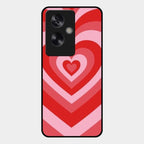 Latte Love Patter Glass Case Cover - Red For Oppo A79 5G