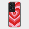 Latte Love Patter Glass Case Cover - Red For Oppo F25 Pro 5G