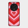 Latte Love Patter Glass Case Cover - Red For Oppo F27 5G