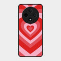 Latte Love Patter Glass Case Cover - Red For Oppo F27 Pro Plus 5G