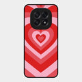 Latte Love Patter Glass Case Cover - Red For Oppo F29 5G