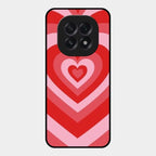 Latte Love Patter Glass Case Cover - Red For Oppo F29 5G