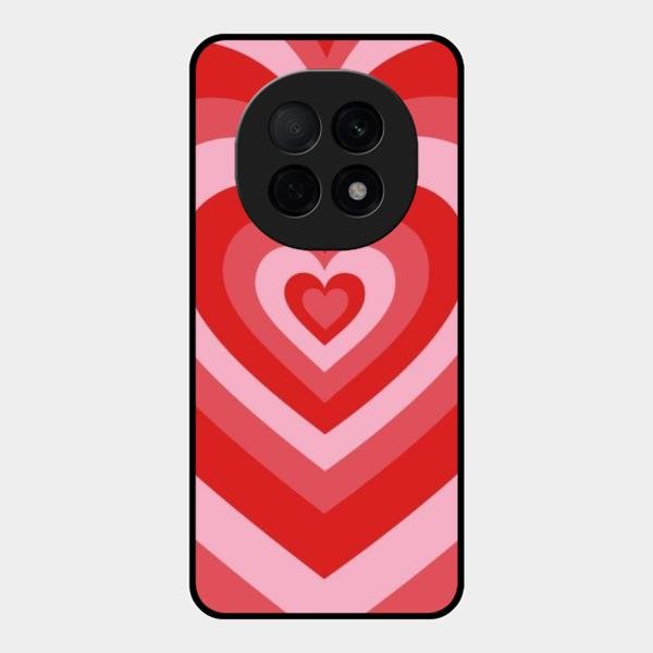 Latte Love Patter Glass Case Cover - Red For Oppo F29 Pro 5G