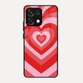 Latte Love Patter Glass Case Cover - Red For Oppo F31 5G