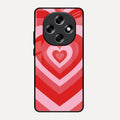 Latte Love Patter Glass Case Cover - Red For Oppo F31 Pro 5G