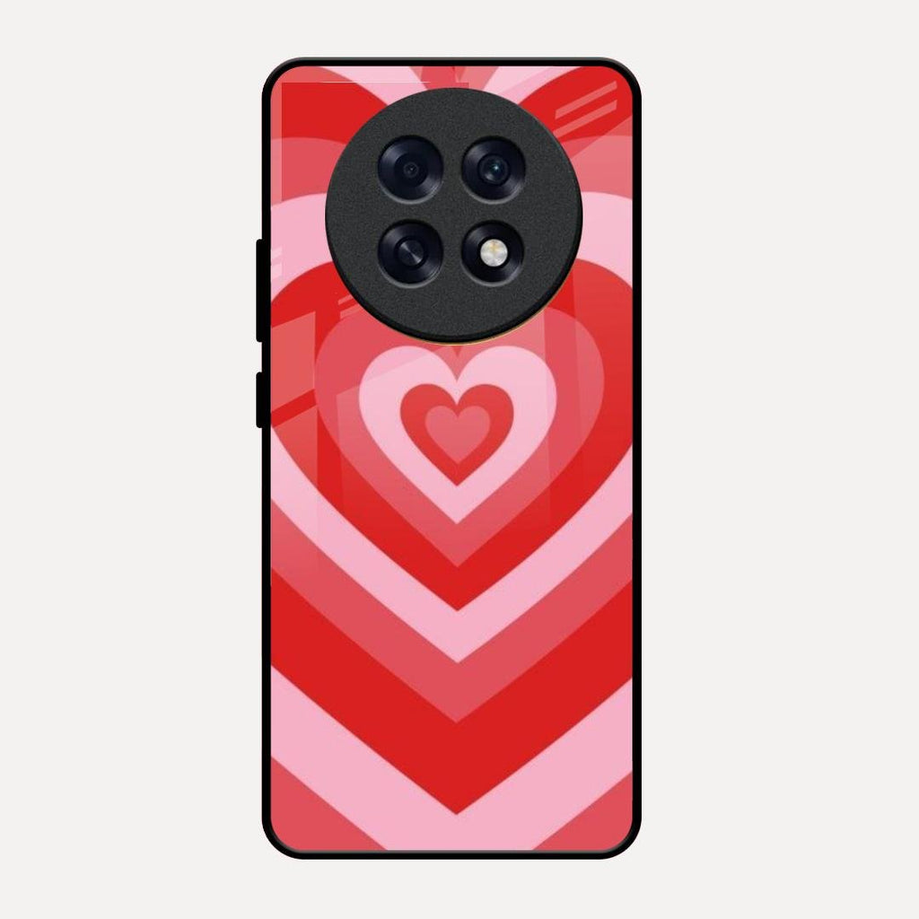 Latte Love Patter Glass Case Cover - Red For Oppo F31 Pro Plus 5G