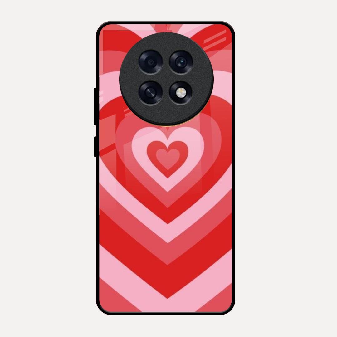 Latte Love Patter Glass Case Cover - Red For Oppo F31 Pro Plus 5G