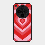 Latte Love Patter Glass Case Cover - Red For Oppo Find X8 5G